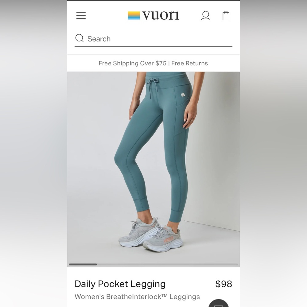 Vuori Teal Performance Leggings